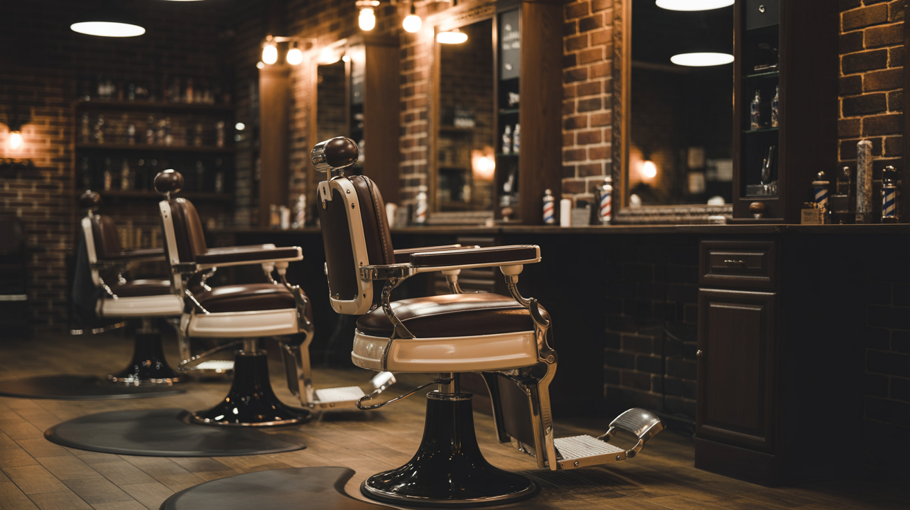 Barbershop Atmosphäre mit warmer Beleuchtung